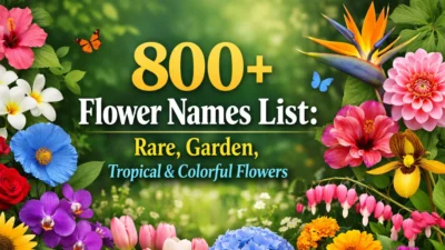 800+ Flower Names List Rare, Garden, Tropical & Colorful Flowers (1)