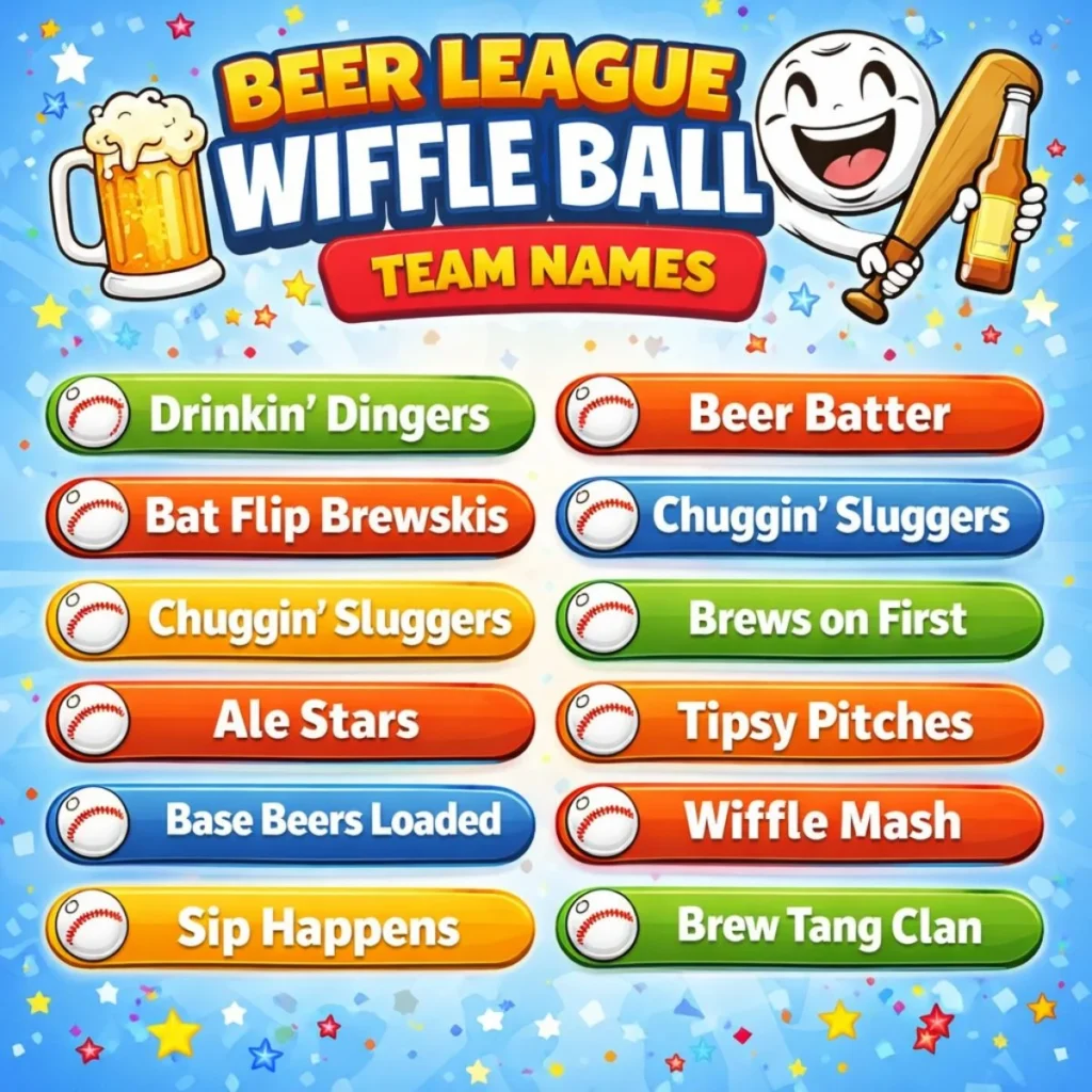 Beer League Wiffle Ball Team Names