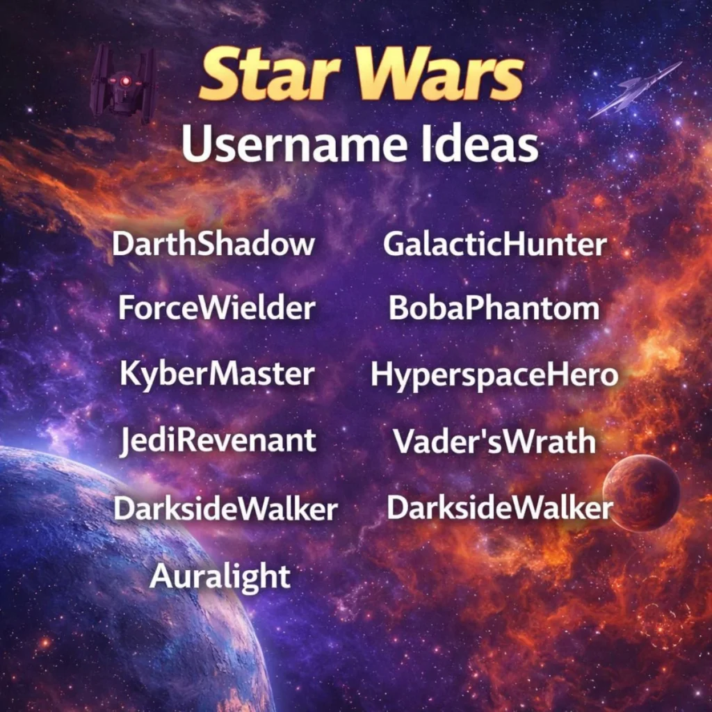 Star Wars Username Ideas