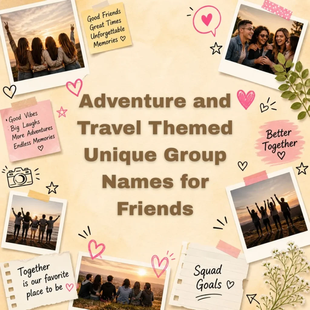 Adventure and Travel Themed Unique Group Names for Friends