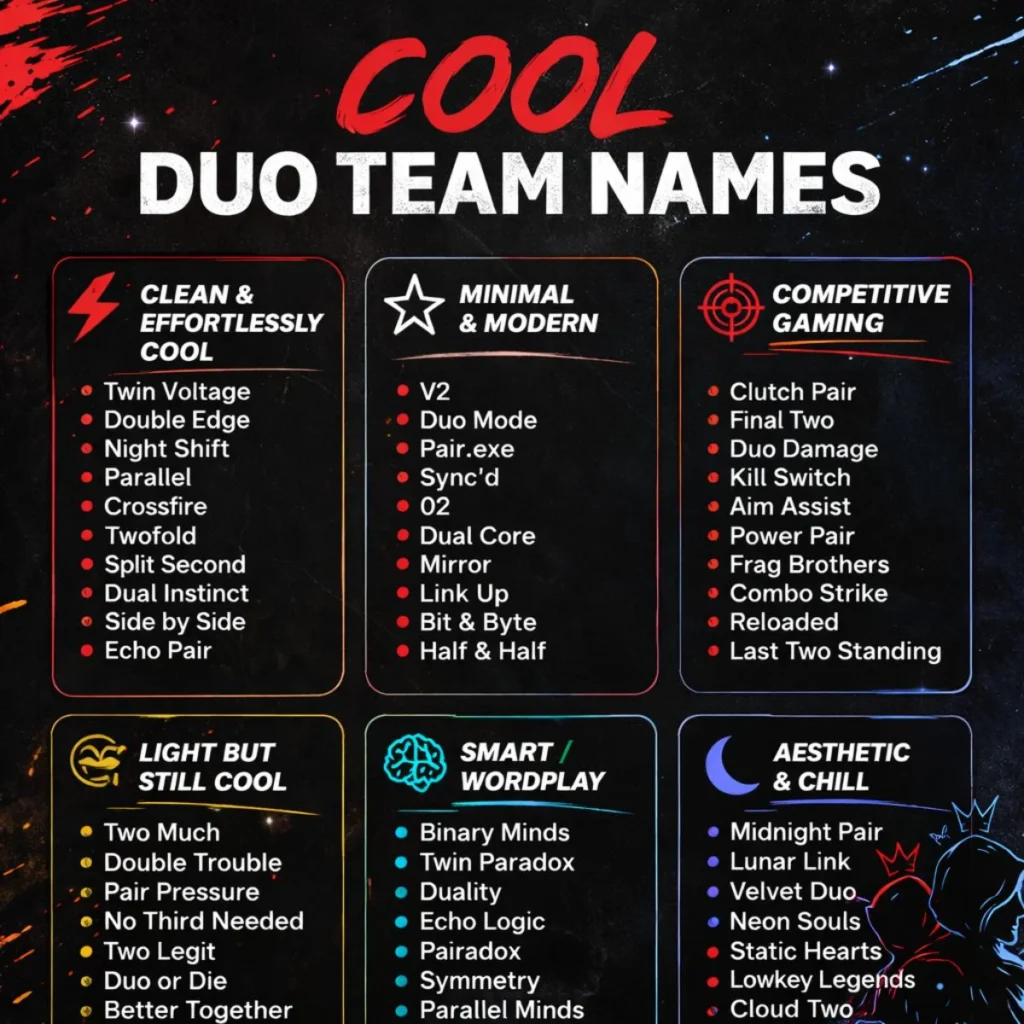 Cool Duo Team Names