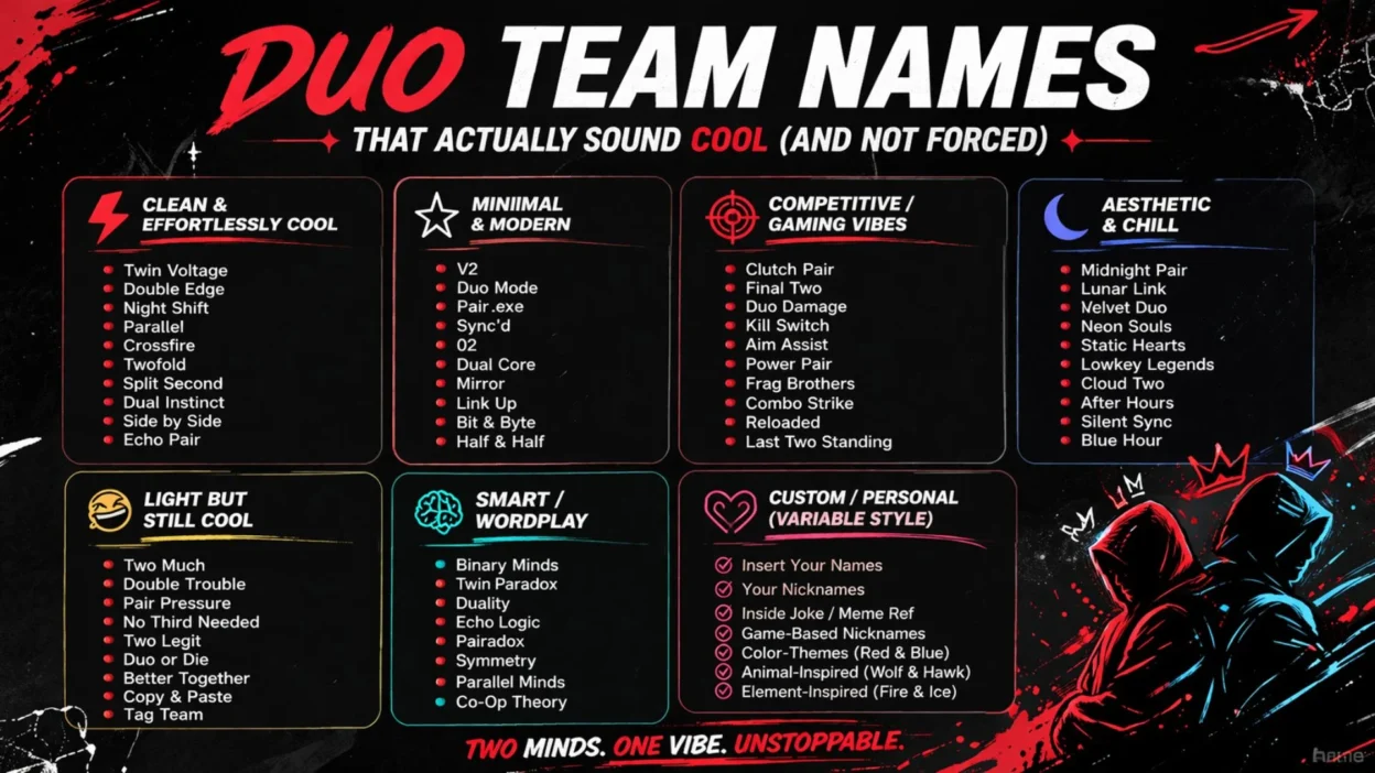 Duo Team Names That Actually Sound Cool (And Not Forced)