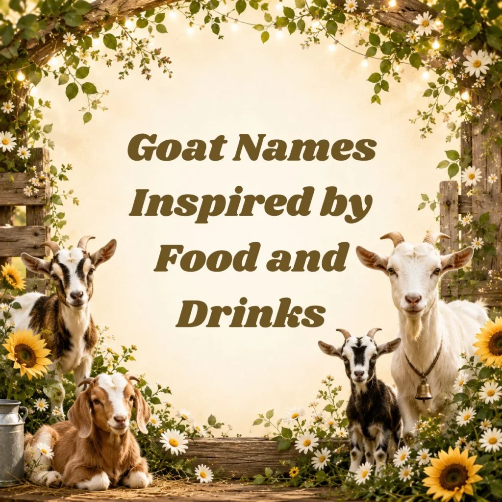 Goat Names Inspired by Food and Drinks