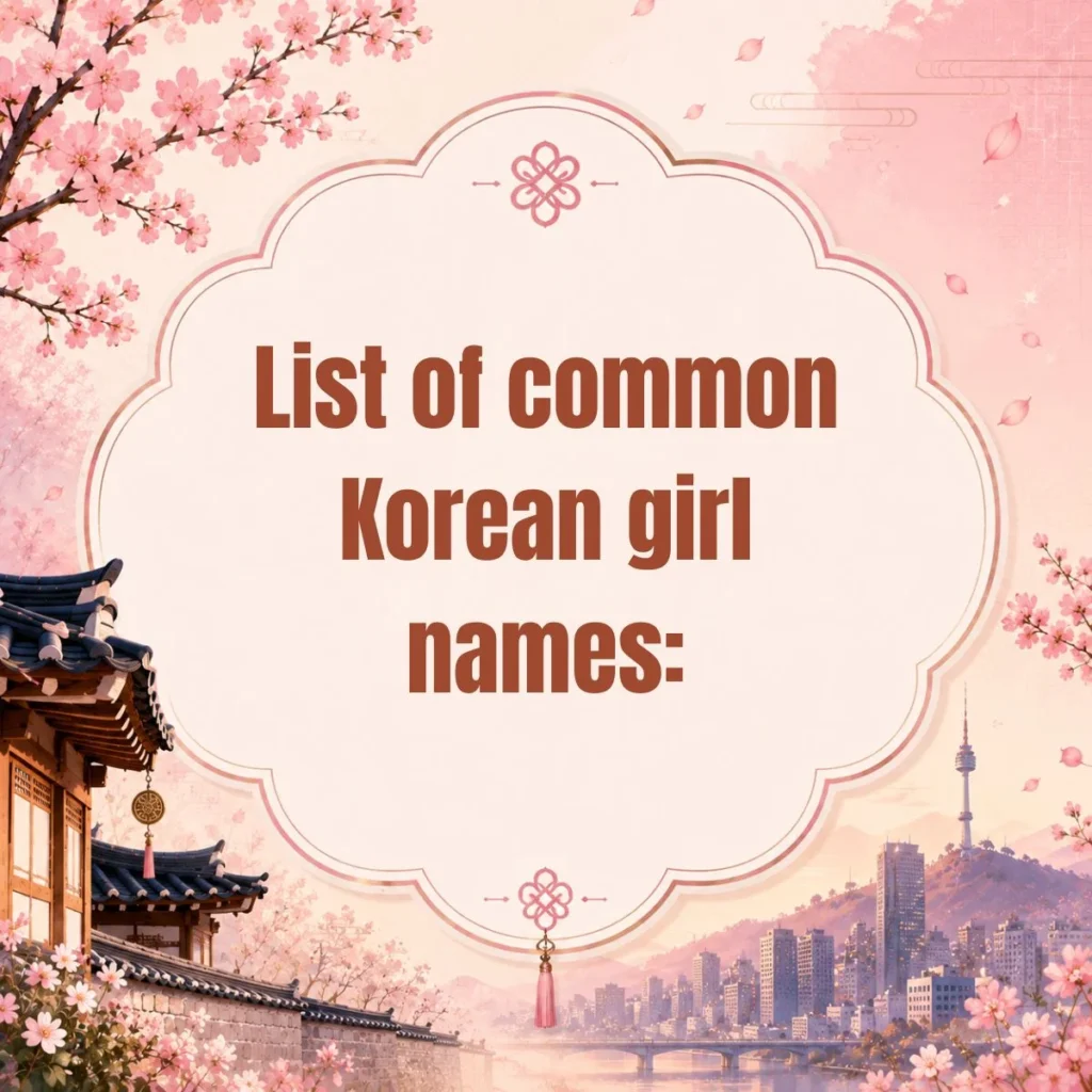 List of common Korean girl names