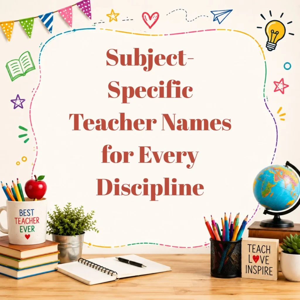 Subject-Specific Teacher Names for Every Discipline