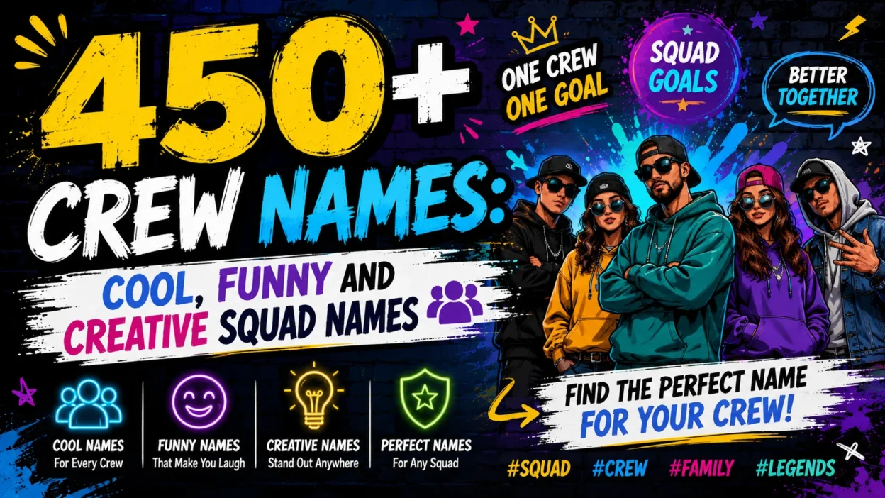 450+ Crew Names Cool, Funny and Creative Squad Names 👥