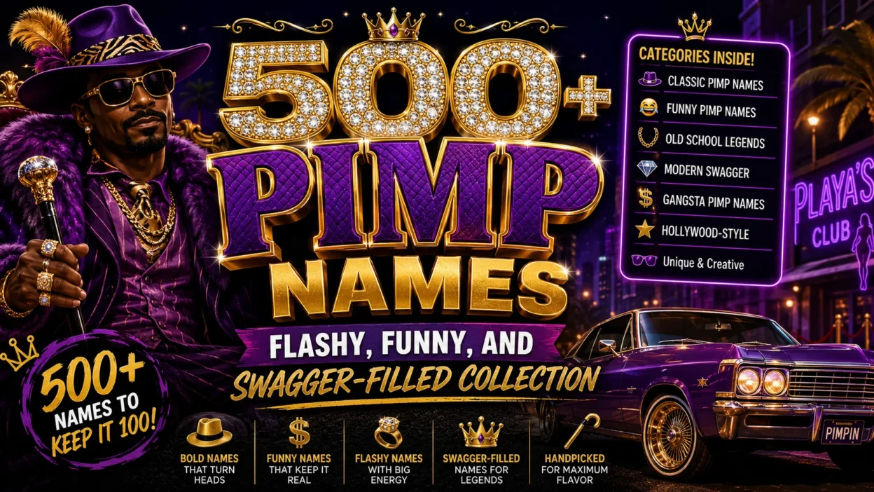 500+ Pimp Names Flashy, Funny and Swagger-Filled Collection