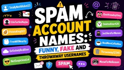 Spam Account Names Funny, Fake and Throwaway Usernames