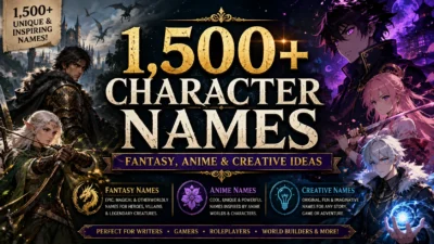1,500+ Character Names Fantasy, Anime & Creative Ideas