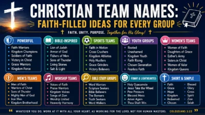 Christian Team Names Faith-Filled Ideas for Every Group