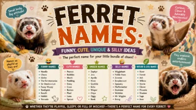 Ferret Names Funny, Cute, Unique & Silly Ideas