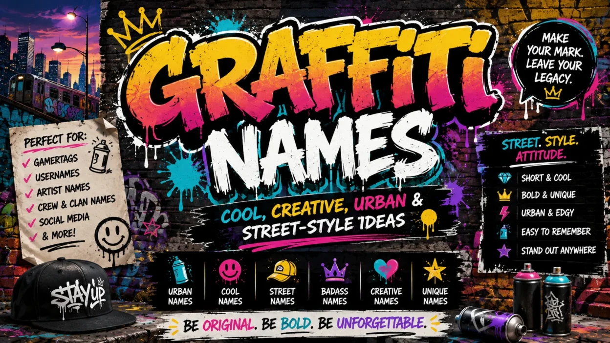 Graffiti Names Cool, Creative, Urban & Street-Style Ideas 🎨