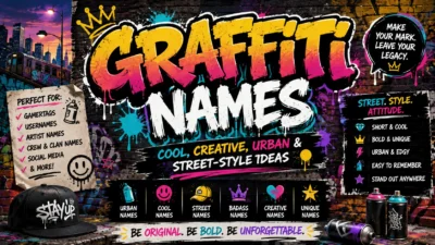 Graffiti Names Cool, Creative, Urban & Street-Style Ideas 🎨